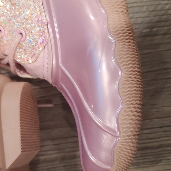 Jessica Carlyle Lace Up Glitter Duck Boots Size 3 - Picture 5 of 9